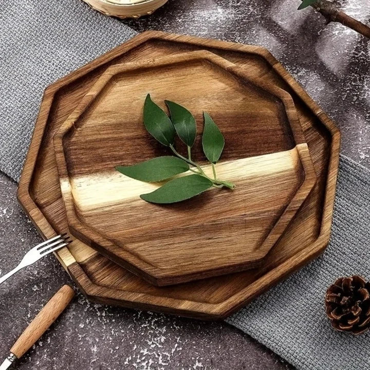 Bandeja Geométrica de Madeira