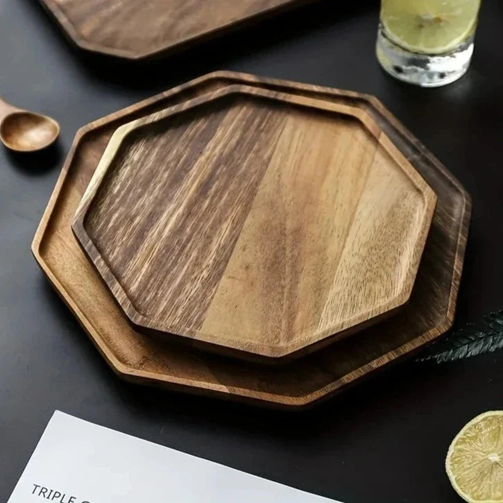 Bandeja Geométrica de Madeira
